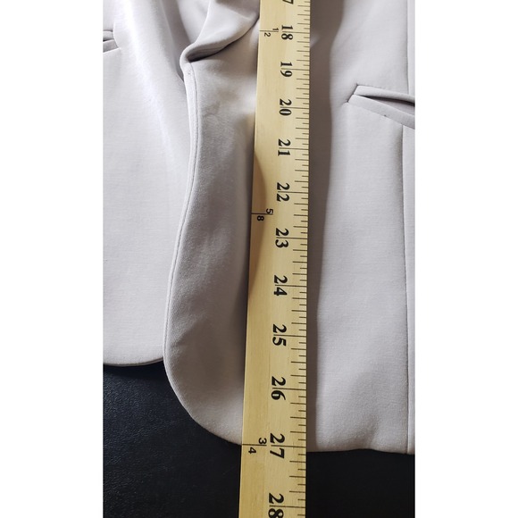 Skies Are Blue Floral Lined Blazer L Jacket Pale Gray Open Front Casual Spring - Picture 9 of 10